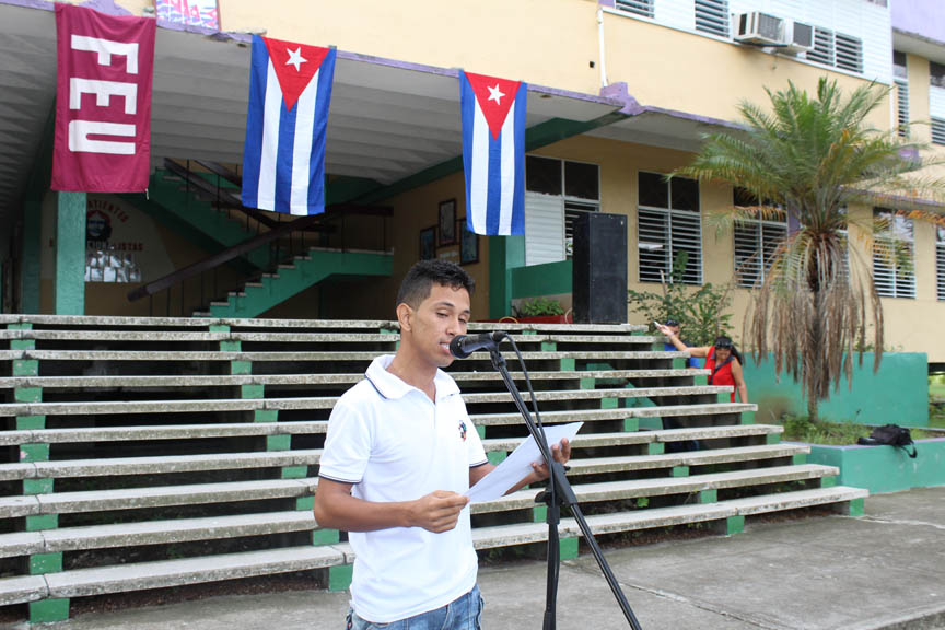 Luis Antonio Guerra Vega, secretario ideológico de la Unión de Jóvenes Comunistas en la Universidad de Granma (UDG) // Foto Marlene Herrera