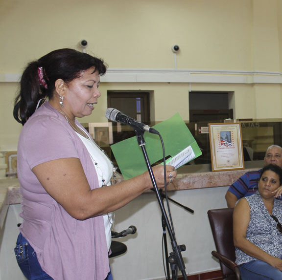 Vilma Montero Rodríguez, secretaria general del Sindicato de Trabajadores de la Administración Pública en Granma // Foto Marlene Herrera