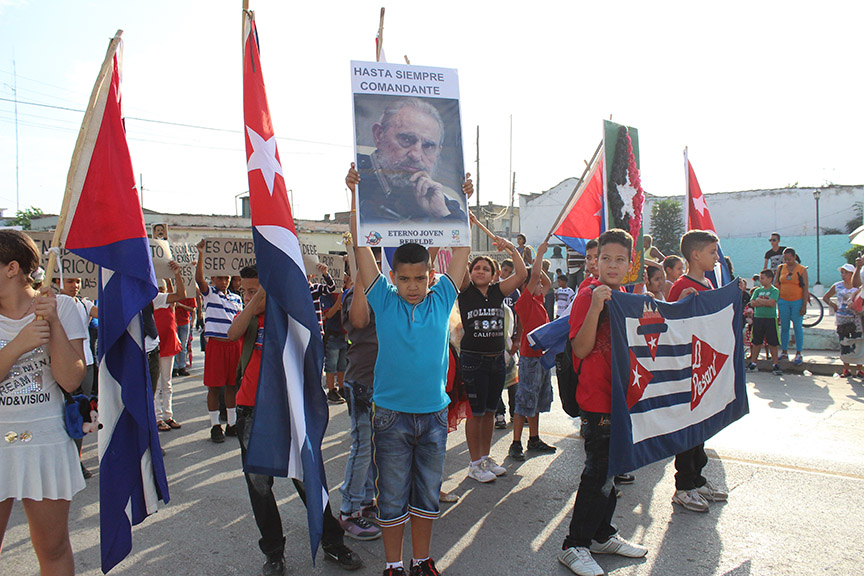 Fidel presente en el Desfile pioneril Martiano // Foto Marlene Herrera