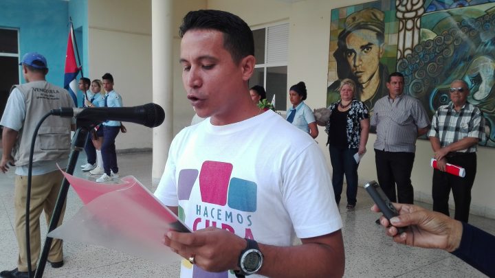 Reinier Beltrán Sánchez, secretario general de la Unión de Jóvenes Comunistas// Foto Marlene Herrera