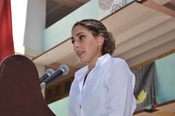 "El primer pensamiento en este minuto es para nuestro Comandante en Jefe Fidel Castro Ruz, artífice de la obra humana de las Ciencias Médicas cubanas en cualquier escenario del mundo" // Foto Marlene Herrera