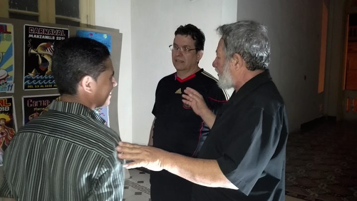 El jurado Manuel Olivera (Moa), Alberto Nuevo y Carlos Escala // Foto Marlene Herrera