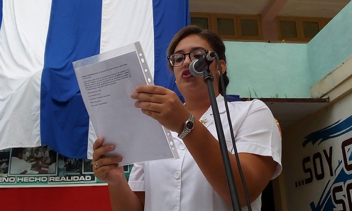 Susanne Santiesteban Puerta, Presidenta de la FEU en la univerisdad // Foto Eliexer Peláez