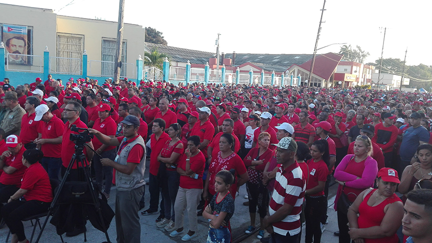 Los manzanilleros en el acto provincial por el 26 de julio // Foo Marlene Herrera