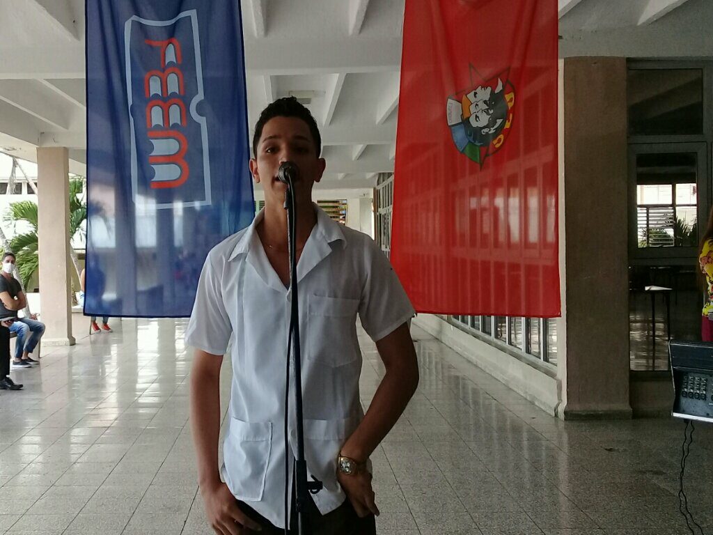 Liosvanis José Hernández Domínguez se pronunció en contra del gobierno norteamericano y sus campañas injerencistas// Foto Denia Fleitas Rosales