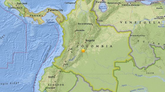 Terremoto de magnitud 5,4 estremece Colombia