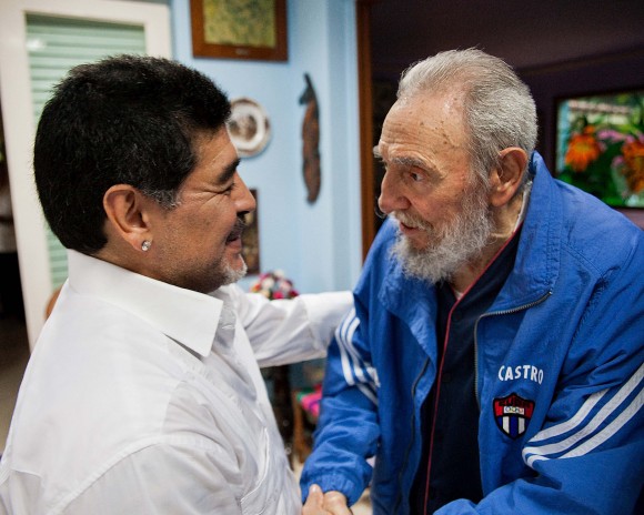 Imagen de un encuentro entre Fidel y Maradona. Foto: Cubadebate/ Archivo.