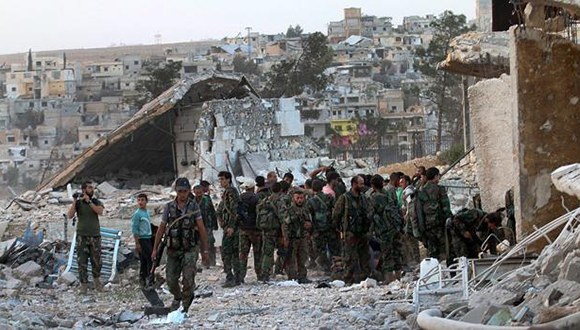 Soldados del Ejército sirio en Alepo. Foto: EFE.