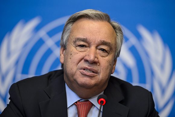 António Guterres, secretario general de la ONU, arremetió contra la orden ejecutiva sobre migración de Donald Trump. Foto: AFP/ Fabrice Coffrini