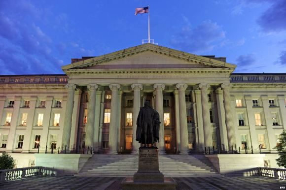Edificio sede del Departamento del Tesoro en Washington. Foto: EFE
