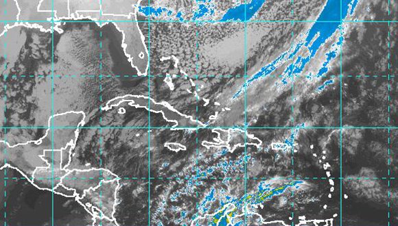 Imagen del satélite de este lunes 9 de enero a las 8:40 am. Foto: NOAA/ INSMET.