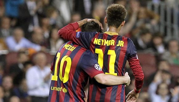 Messi y Neymar. Foto tomada de Futbolargentino.com.