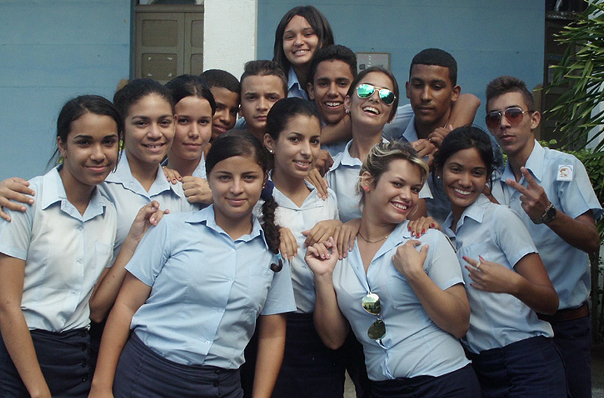 Estudiantes de doce grado IPU Julio Antonio Mella // Foto Marlene Herrera