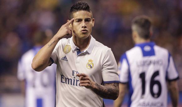 James anotó un doblete en un gran partido de los suplentes del Real Madrid. Foto: Reuters