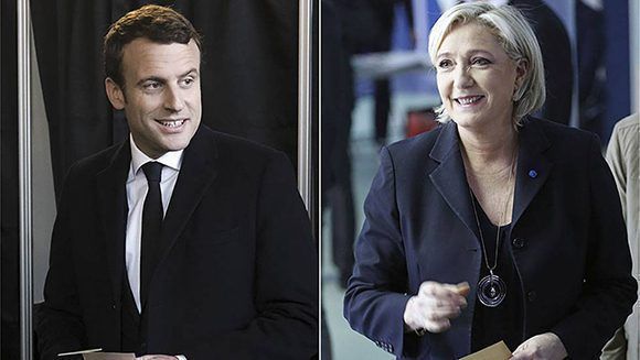 Enmanuel Macron y Marine Le Pen se enfrentarán en la segunda vuelta de la presidencia francesa. Foto: Reuters.