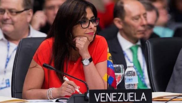 La canciller venezolana, Delcy Rodríguez, expondrá en una reunión de la Celac la situación que vive Venezuela. Foto: Archivo.