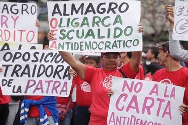 Venezolanos expresan repudio a la OEA en las calles de Caracas // Foto PL