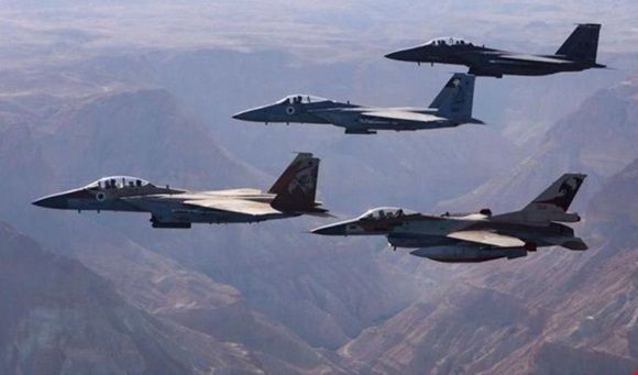Los aviones de combate F-15 del ejército del régimen israelí. Foto: Al Mayadeen.