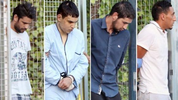 Los cuatro detenidos que declararon ante Andreu fueron (de izquierda a derecha) Mohamed Aallaa, Mohamed Houli Chemlal, Salah El Karib y Driss Oukabir. Foto:EPA