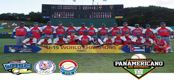 Cuba en el III Campeonato Panamericano de Béisbol de la categoría Sub-15. Foto: Prensa Latina.