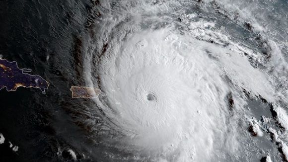 Irma a su paso por el Caribe. Foto: NASA.