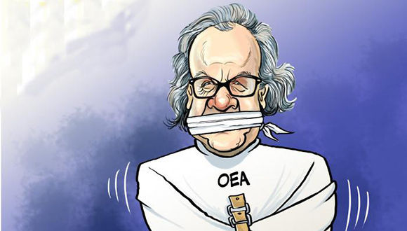 Caricatura de Almagro. Foto: Granma.