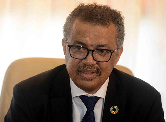 Declaraciones a la prensa de Tedros Adhanom Ghebreyesus, Director General de la OMS, durante la III Conferencia Internacional Cuba-Salud 2018. Foto: Abel Padrón/ ACN