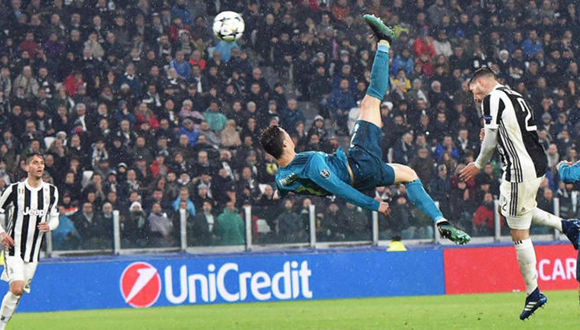 Remate de chilena de Cristiano Ronaldo. Foto: Marca.