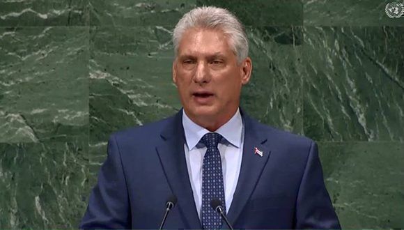 Díaz-Canel interviene en el Debate General del 73º Período de Sesiones de la Asamblea General de Naciones Unidas. Foto: ONU.