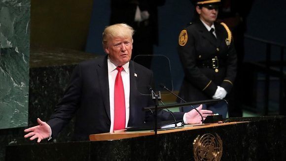 Donald Trump durante su polémica intervención en Naciones Unidas. Foto: Reuters.