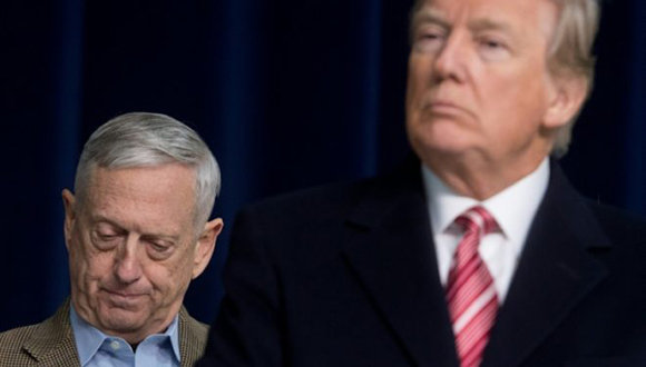 El presidente de EEUU Donald Trump y su secretario de Defensa Jim Mattis. Foto: AFP