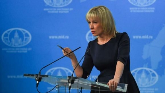 La vocera de la cancillería rusa, María Zajárova, afirma que ni Rusia ni Venezuela son provincias de EE.UU. Foto: RT – Sputnik