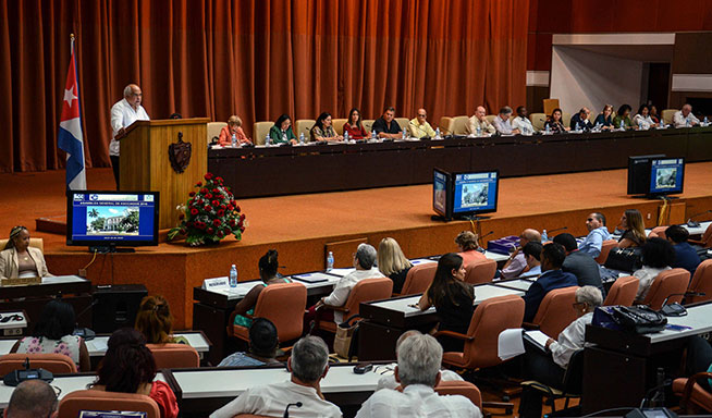 Asamblea General de Asociados de la Cámara de Comercio, apoya declaración del Gobierno revolucionario Foto: Marcelino Vázquez Hernández