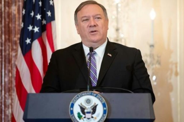 El secretario de Estado de EEUU, Mike Pompeo, presenta el informe sobre el tráfico de personas el 20 de junio de 2019 en Washington // Foto: AFP