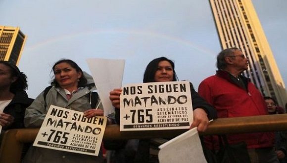 Esta iniciativa surgió tras el asesinato en junio pasado de la lideresa social María del Pilar Hurtado, en el departamento de Córdoba. Foto: Reuters