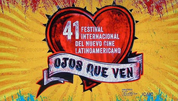 Cartel de la 41 edición del Festival Internacional del Nuevo Cine Latinoamericano. Foto: ACN.