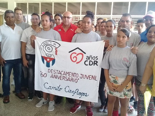 Destacamento Juvenil Aniversario 60 de los Comités de Defensa de la Revolución (CDR) // Foto Eliexer Peláez