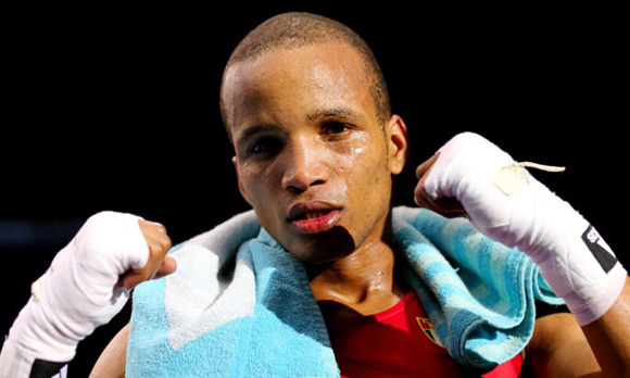 LONDON, ENGLAND – AUGUST 11: Roniel Iglesias Solotongo of Cuba celebrates defeating Denys Berinchyk of Ukraine to win the Men’s Light Welter (64kg) Boxing final bout on Day 15 of the London 2012 Olympic Games at ExCeL on August 11, 2012 in London, England. (Photo by Scott Heavey/Getty Images)