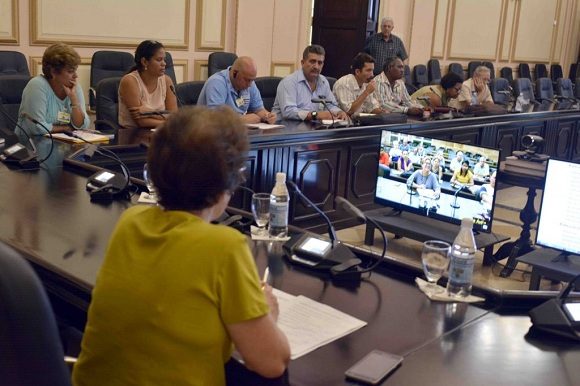 videoconferencias celebradas este lunes en el Capitolio de La Habana. Foto: Tony Hernández Mena/ Parlamento Cubano.