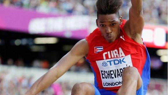 Saltador de longitud Juan Miguel Echevarría, uno de los aspirantes más seguros a un título para Cuba en el mundial de atletismo. Foto: Getty Images