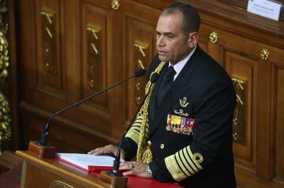El Almirante en Jefe Remigio Ceballos, Comandante Estratégico Operacional de la Fuerza Armada Nacional Bolivariana (CEOFANB). Foto: EFE.