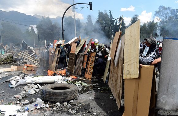 Protestas en Quito, el 12 de octubre de 2019. Foto: AFP.