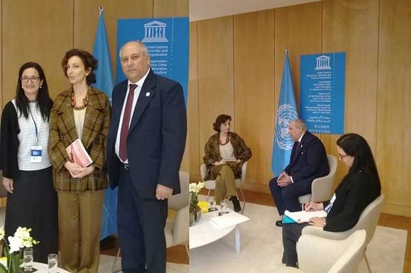 La directora de la Unesco agradeció la participación de Alonso en la 40 sesión de la Conferencia General de la organización. Foto: PL.