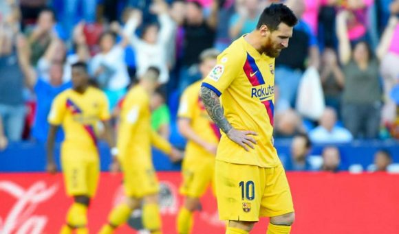 La leyenda azulgrana Leo Messi abrió el marcador de penal (37). Foto: Antena 2
