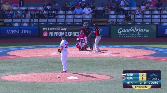 Estados Unidos disparó cuatro cuadrangulares para vapulear hoy por 9-0 a Holanda en la apertura de la segunda edición del torneo Premier 12 de béisbol. Foto: Prensa Latina