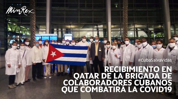 Médicos cubanos en Catar. Foto: Cancillería Cuba/ Twitter.