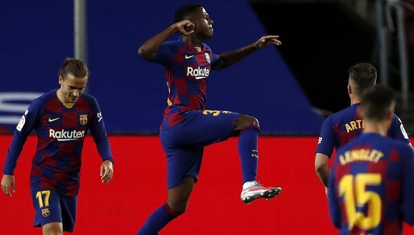 Ansu Fati, en un partido del Barcelona. Foto: EFE.