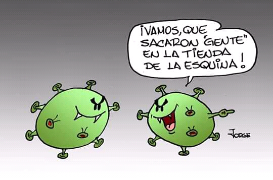 Sólo con sensatez y disciplina podremos doblegar a la Covid-19// Caricatura tomada de Facebook