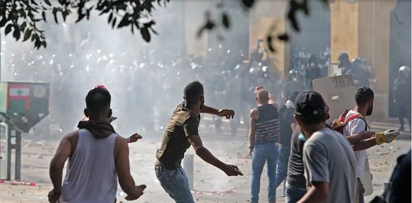 Protestas en Beirut, capital del Líbano // Foto AFP