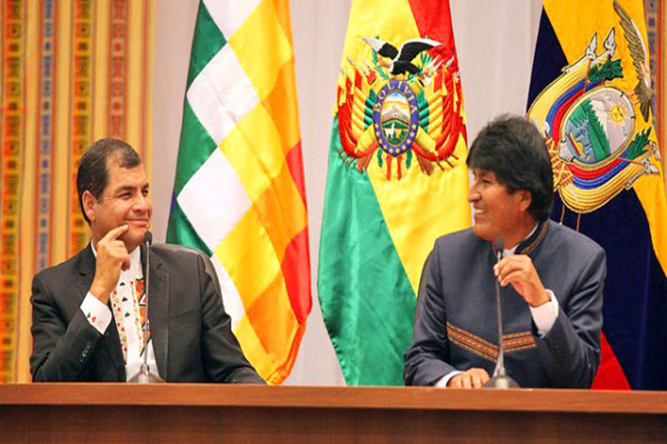 Rafael Correa y Evo Morales// Foto PL